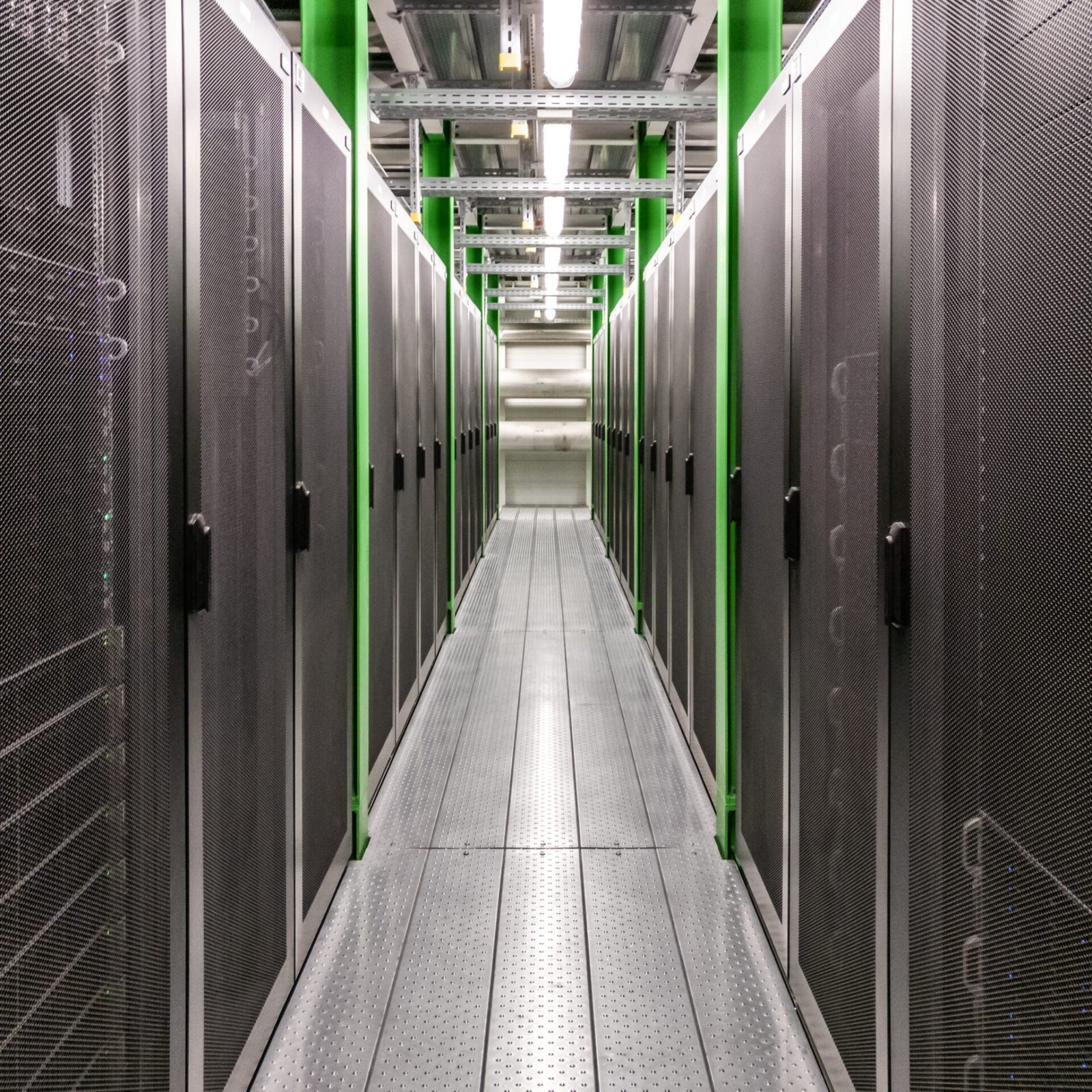 A corridor in server room data center